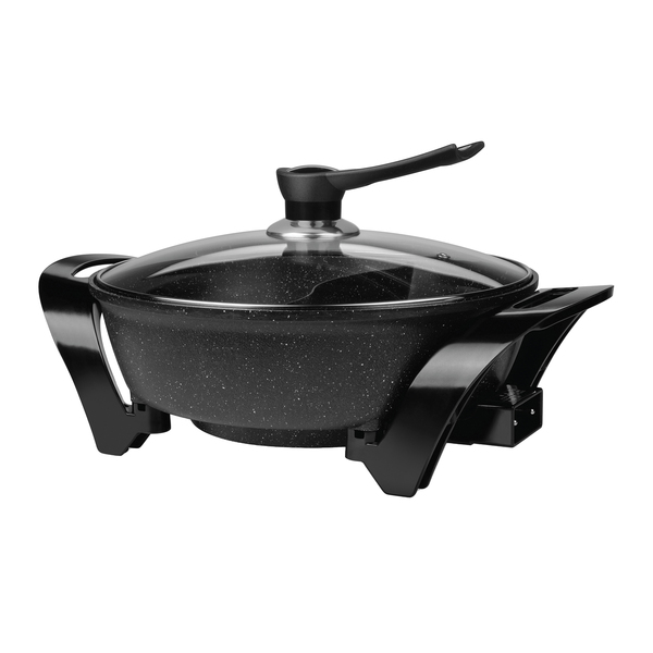 Brentwood SK-72BK 6-Qt. 1,600-Watt Electric Nonstick Shabu Shabu Hot Pot with Divider