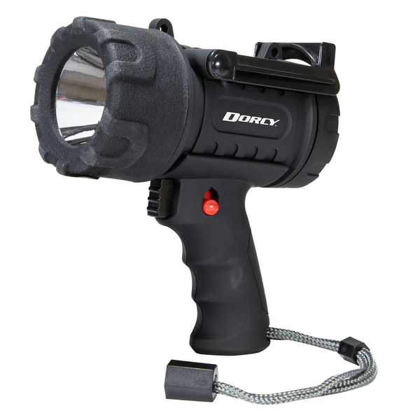 Dorcy 41-1031 Pro Rechargeable Spotlight, 500 Lumens, LED, IP65 Water-Resistant, Fold-out Stand, up to 1,260-Ft. Beam Distance, up to 6.75 Hours Run Time