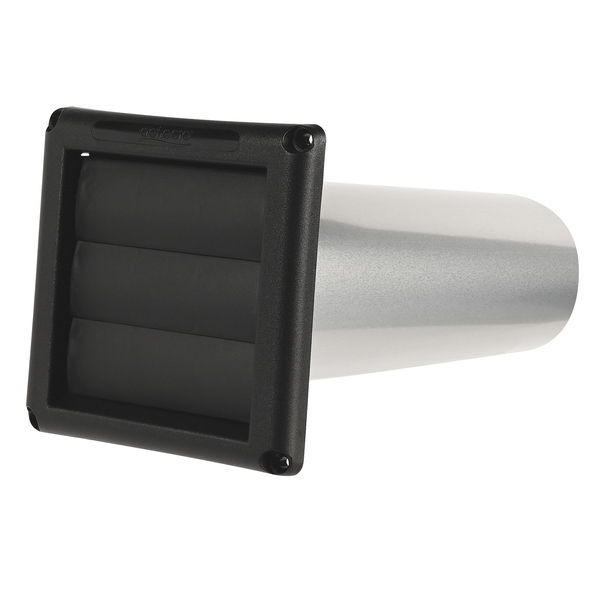 Deflecto SVHABLK4 Supurr-Vent Louvered 4-In. Dryer Vent Hood Kit with Collar and Aluminum Pipe, SVHABLK4