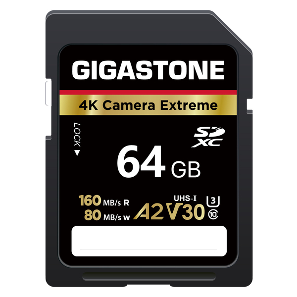Gigastone GS-SDXC-A2V30-64GB-R 4K Camera Extreme SD Card, 64 GB