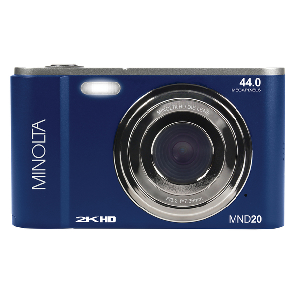 Minolta MND20-BL MND20 16x Digital Zoom 44 MP/2.7K Quad HD Digital Camera (Blue)