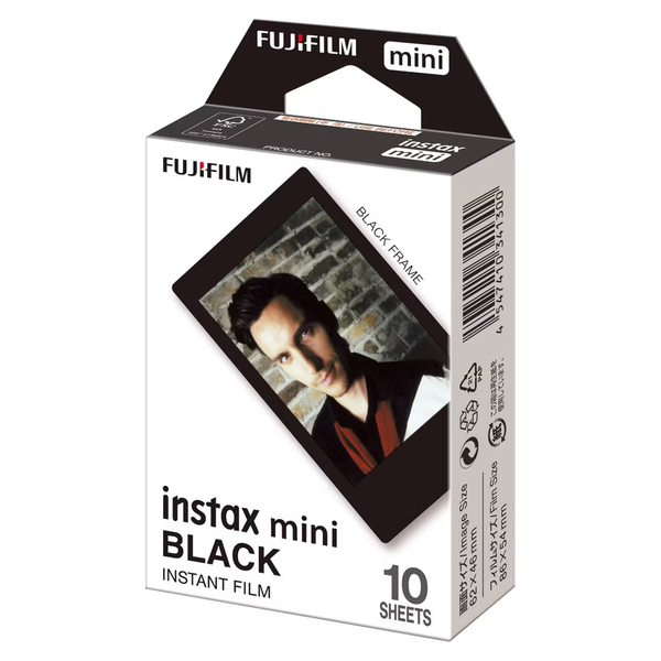 FUJIFILM 16537043 instax mini Instant Film, 10 Pack (Black Border)