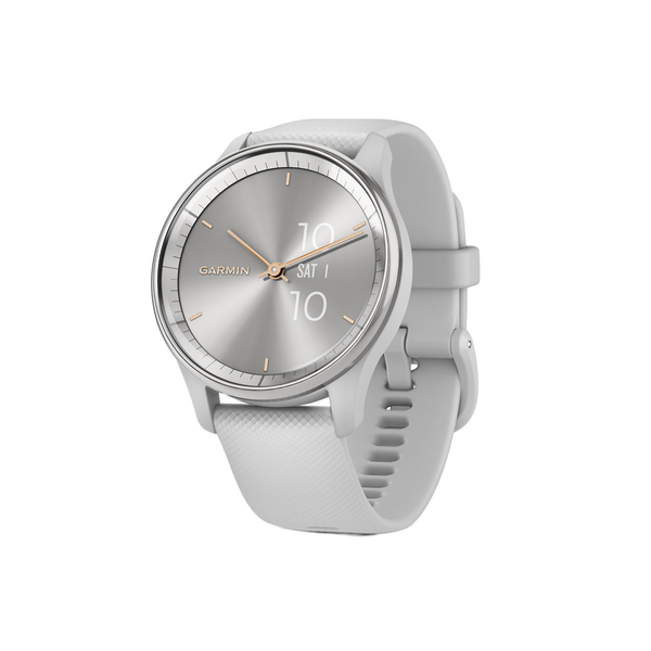 Garmin 010-02665-03 vivomove Trend Hybrid Smartwatch with 40.4-mm Case, Bluetooth, Hidden Touch Screen, Health/Fitness, Sports Apps, Swim Rated (Silver)