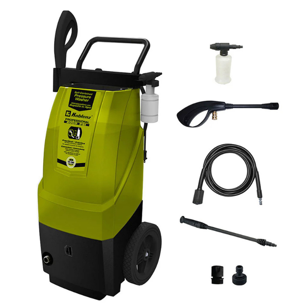 Koblenz HLT-380 V 2,000-PSI Electric Pressure Washer with 8-Gal. Water Tank and 35-Ft. Cord, HLT-380 V Green and Black
