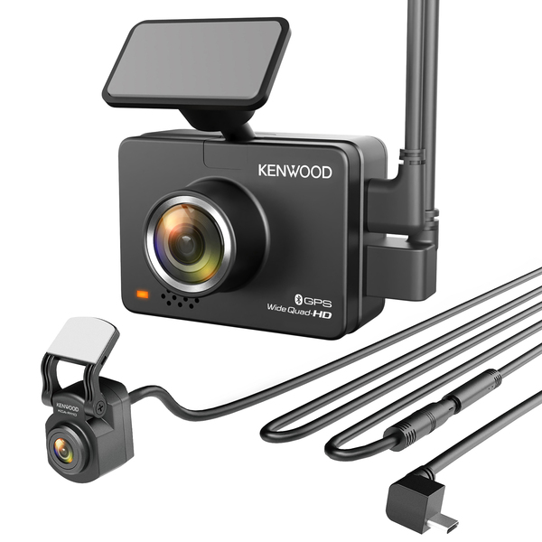 KENWOOD DRV-A510WDP DRV-A510WDP 1440p/1080p Compact Dual Dash Cams for Front and Rear 12-/24-Volt Systems with 2-In. Display, 136deg /131.6deg , Supports 256 GB Max