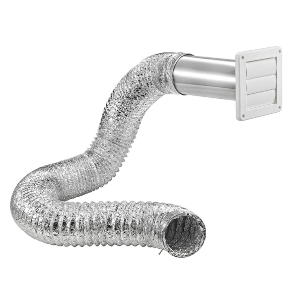 Lambro 1379W 4-In. x 8-Ft. UL 2158A Transition Duct Louvered Vent Kit