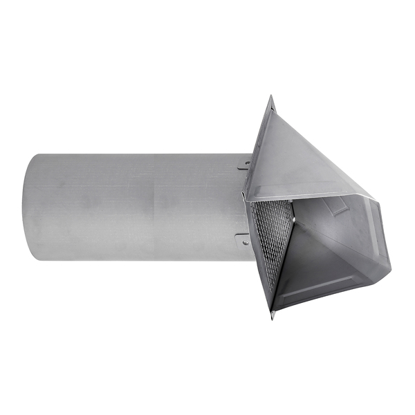 Lambro EC-34400GNDMS-PG 4-In. 26-Gauge Paint-Grade Steel Fresh Air Intake Vent with Wire Mesh Screen and 11-In. Pipe, EC-34400GNDMS-PG