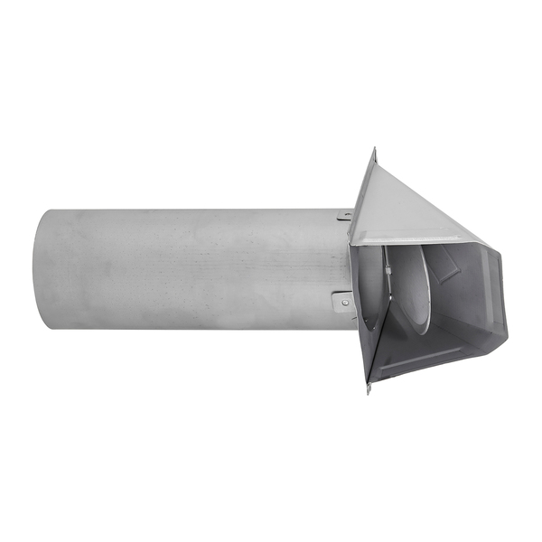 Lambro EC-34400G-PG 4-In., 26-Gauge Paint-Grade Steel Wall Exhaust Hood Vent with Damper and 11-In. Pipe, EC-34400G-PG