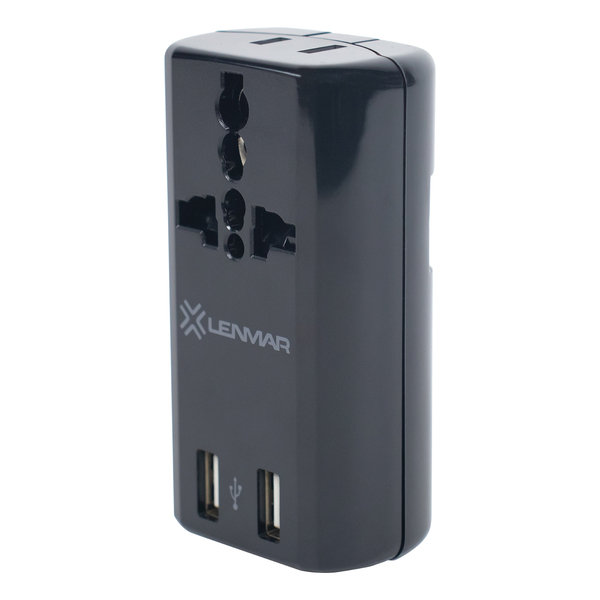 Lenmar AC150USBK Ultra-Compact All-in-One Travel Adapter with USB Port (Black) (Black)
