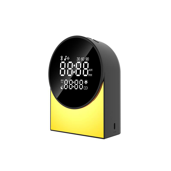 Priority Products 51811146B Rechargeable Digital FM Radio Alarm Clock with Bluetooth Speaker, LED Night-Light, and Sound Machine, SM12 (Black)