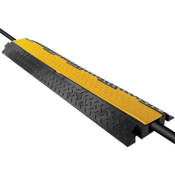 Pyle PCBLCO102 39.4 x 5.11 x 1.8 In. Cable Protector Ramp with Flip-Open Access Lid, Supports up to 11,000 Lbs., PCBLCO102