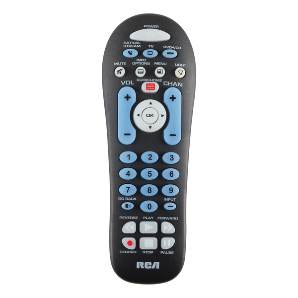 RCA RCR313BEV 3-Device Backlit Big-Button Universal Remote, Black