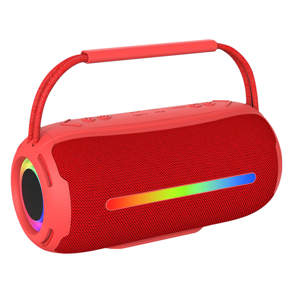 RCA Flex-3RED 20-Watt FLEX-3 Micro Boom Portable Bluetooth Flame Mini Speaker with TWS, RGB Lights, USB/microSD Card/Aux, FM, up to 6 Hours Play Time (Red)