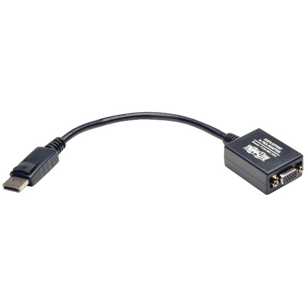 Tripp Lite by Eaton P134-06N-VGA 1080p/1200 DisplayPort Male to VGA Female Active Cable Adapter, 6 In., Black, P134-06N-VGA