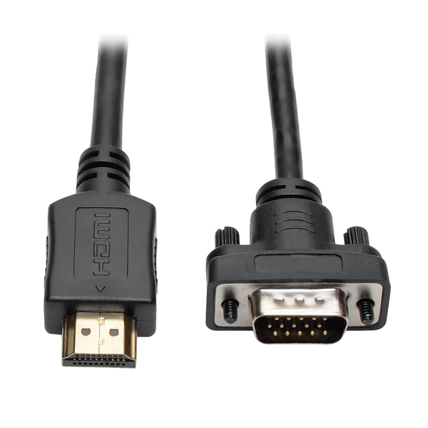 Tripp Lite by Eaton P566-006-VGA 1900 x 1200 at 60 Hz HDMI Male to VGA Male Low-Profile Active Adapter Cable, 6 Ft., Black, P566-006-VGA