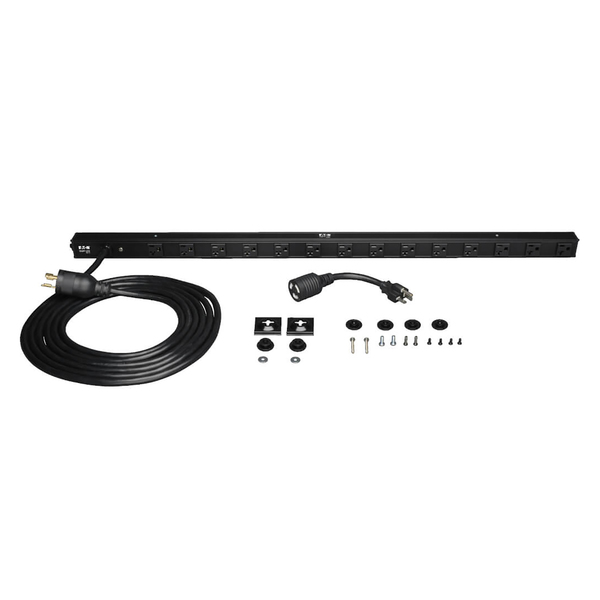 Tripp Lite by Eaton PDUV20 Single-Phase 120V Basic PDU, 1.9 kW, 14 NEMA 5-5/20R Outlets, NEMA L5-20P Input, 5-20P Adapter, 15-Ft. Cord, 0U Vertical, PDUV20