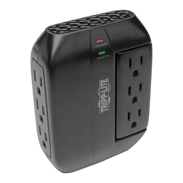 Tripp Lite by Eaton SWIVEL6 3-AC Swiveling Outlet and 3-AC Fixed Outlet 1,200-Joules Protect It! Surge Protector Wall Tap, SWIVEL6