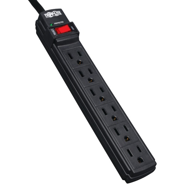 Tripp Lite by Eaton TLP6B 6-AC Outlet 360-Joules Protect It! Surge Protector Power Strip, 6-Ft. Cord with Straight Plug, TLP6B