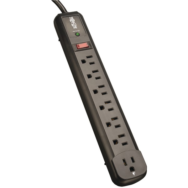 Tripp Lite by Eaton TLP74RB 7-AC Outlet 1,080-Joules Protect It! Surge Protector Power Strip, 4-Ft. Cord with Straight Plug, TLP74RB