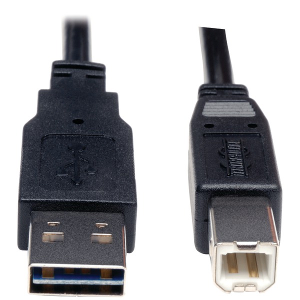 Tripp Lite by Eaton UR022-006 USB 2.0 Universal Peripheral Cable, Reversible A Male/B Male, 6 Ft., Black, UR022-006