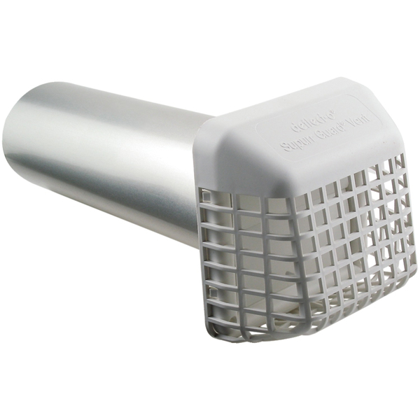 Deflecto GVHAW4 Supurr Guard Louvered Vent Hood with Aluminum Pipe and Collar